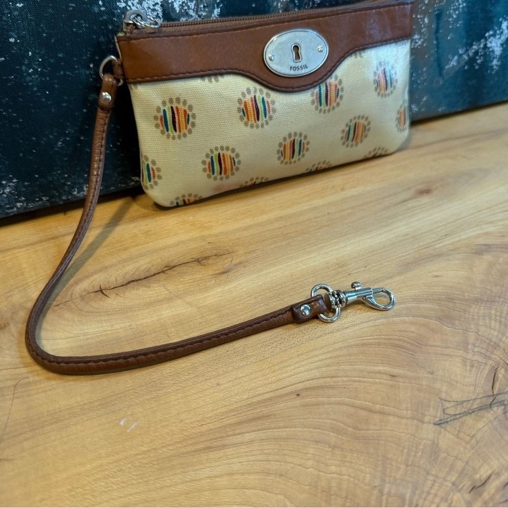 Fossil y2K vintage (late 1990's) "Key-Per"Coated Canvas Wristlet Wallet - Picture 5 of 12